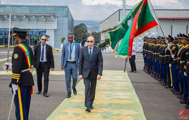 Ghazouani arrive à Addis-Abeba pour participer au Sommet de l’Union Africaine